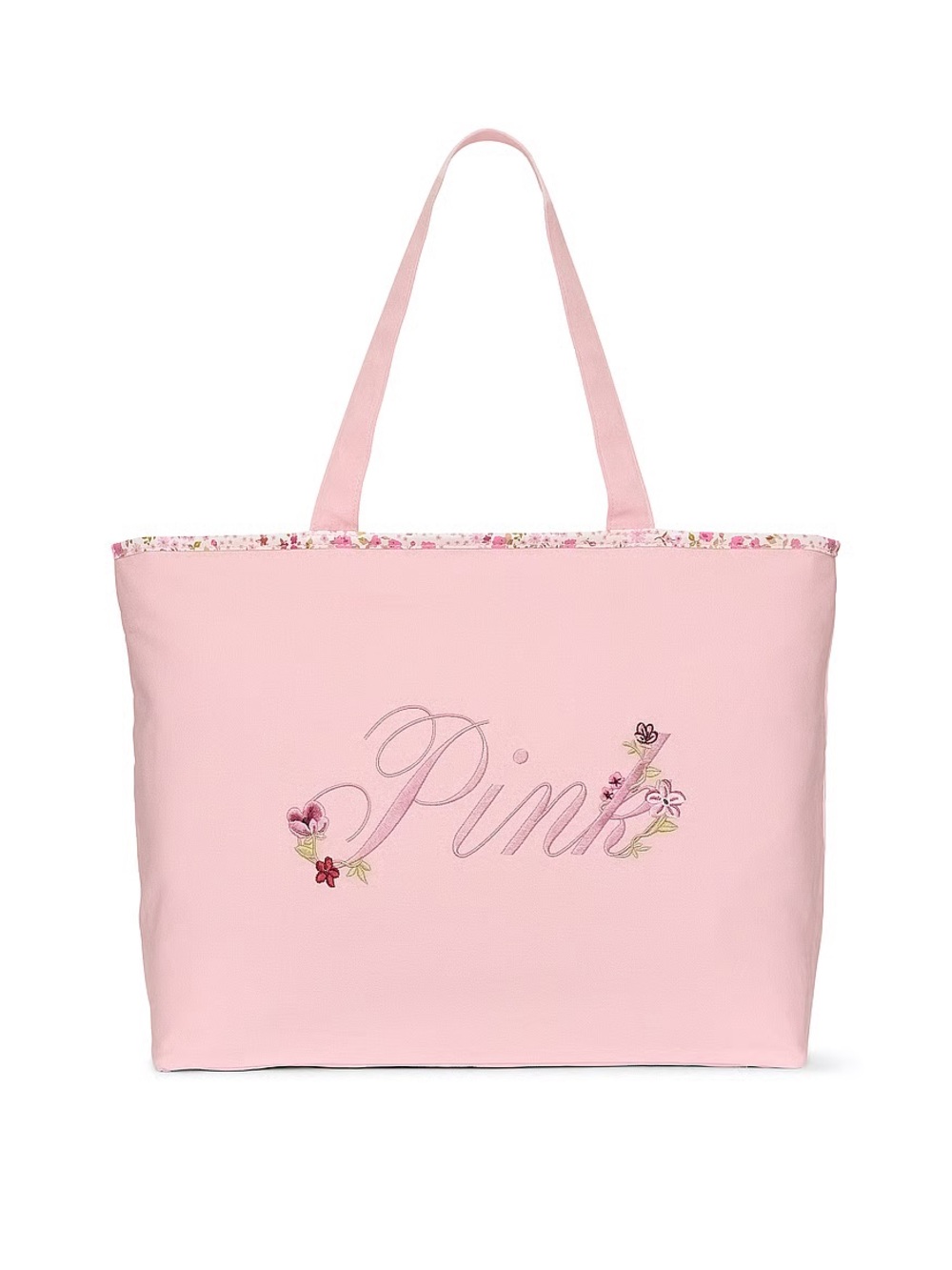 NWT Victoria Secret Pink Tote Bag embroidered floral
